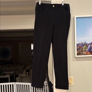St. John Black Straight-Leg stretch Pants